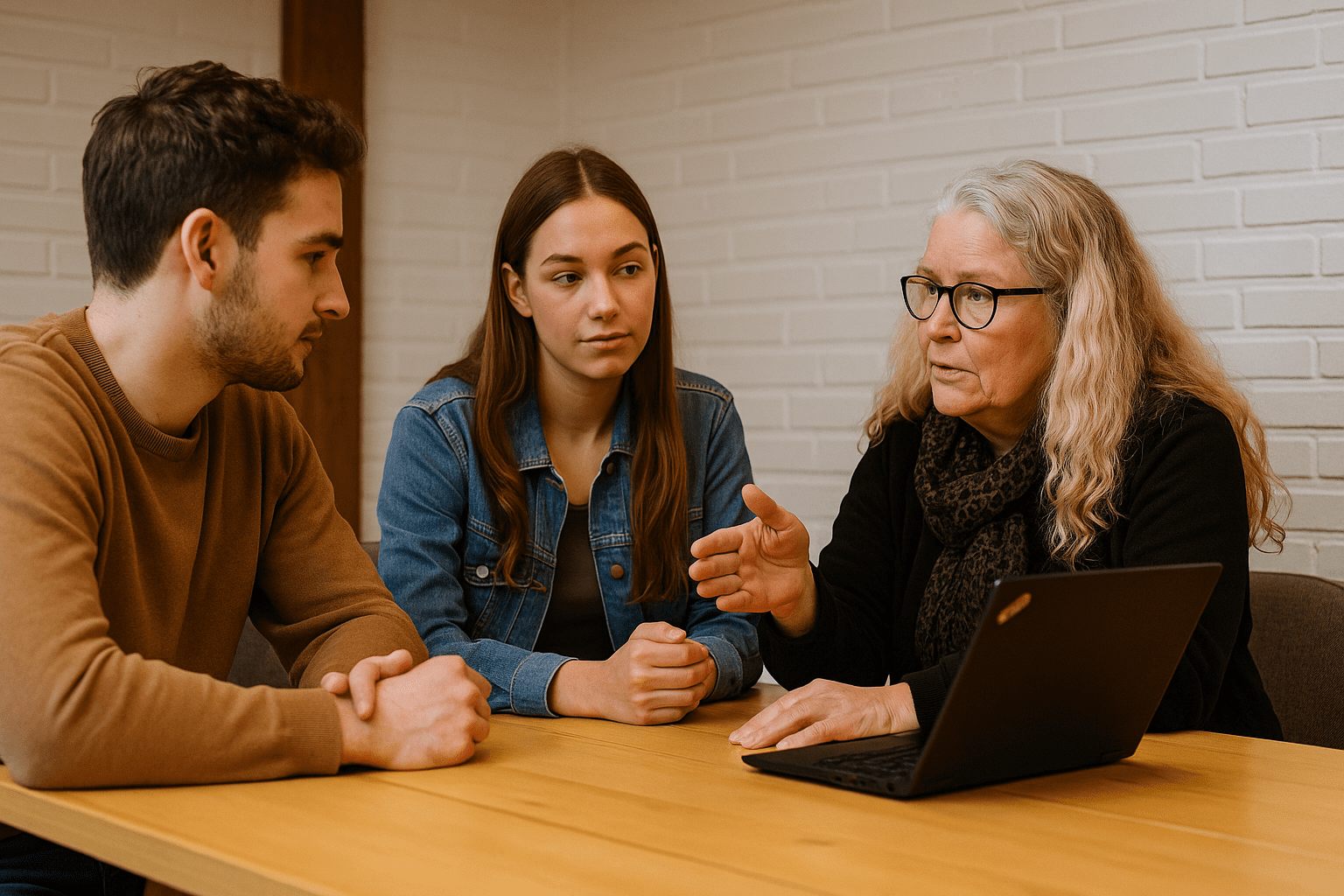 Samtale og mestringsforløb hos Mina Group - Ai genereret foto for illustration.